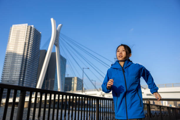 Female athlete running in bay area