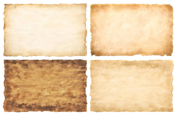 istock collection set old parchment paper sheet vintage aged or texture isolated on white background 1443855097