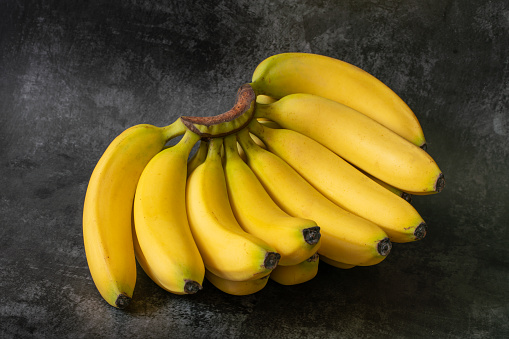 Top view of healthy banana fruit