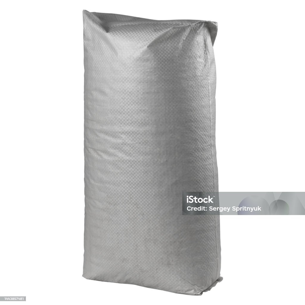 grey plastic bag on white insulated background Bag Stock Photo