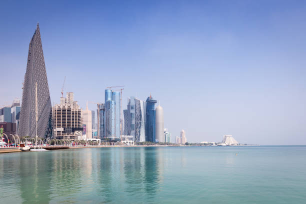 istock Panoramic view of corniche promenade, Doha, Qatar. 1443863216