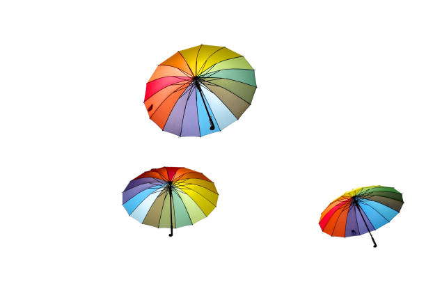 Colorful umbrella on white background