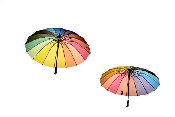 istock Colorful umbrella on white background 1443869626