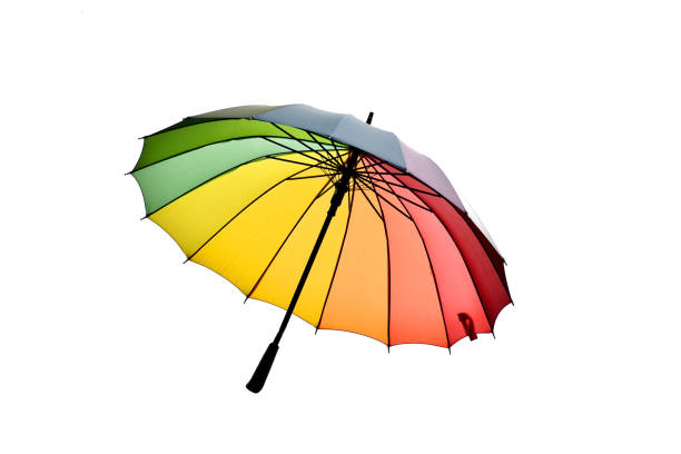 istock Colorful umbrella on white background 1443869637