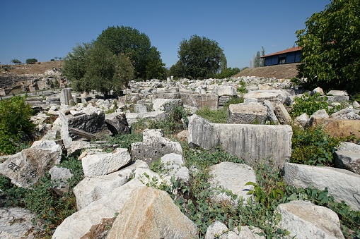 Ruins in Aphrodisias Ancient City in Geyre, Aydin, Turkiye