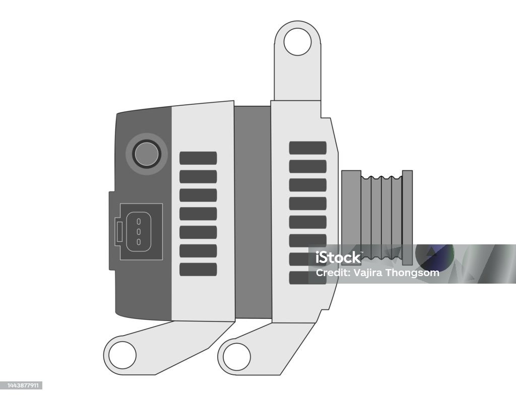 Alternator Vector Car Alternator Electricity Generator Vector Illustration Stock ...