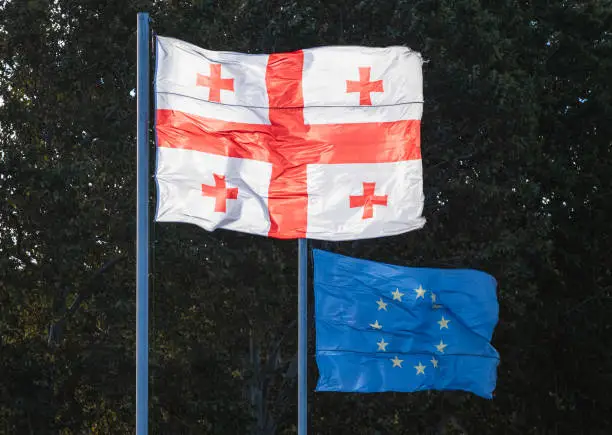 Photo of Flags of Georgia and the European Union