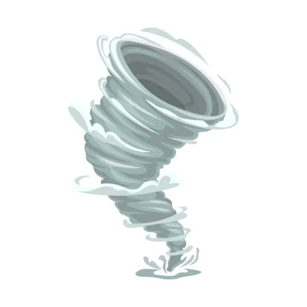 Vector illustration of Cartoon tornado, storm, cyclone, hurricane wind