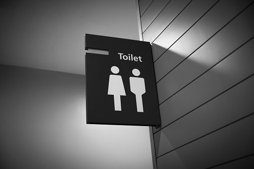 Toilet sign - Restroom Concept - gender icon Black and White