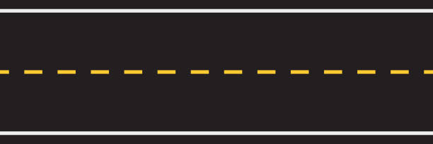 Single Dashed Line 10.800+ Background Asfalt Stockillustraties, royalty-free vector ...