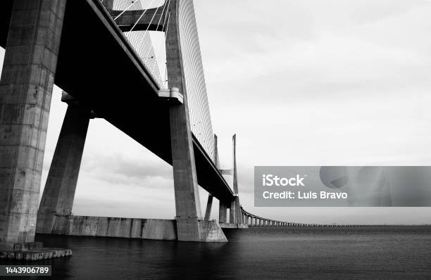 Vasco Da Gama Stock Photo - Download Image Now - Vasco da Gama Bridge, Architecture, Black And White
