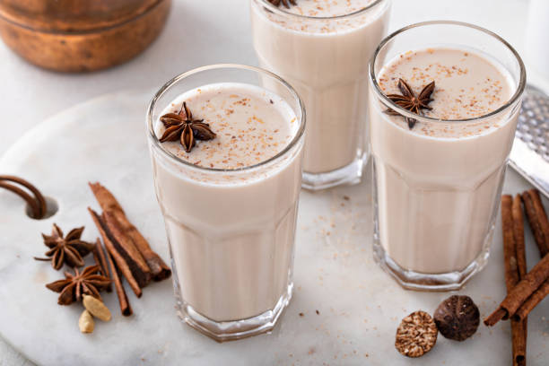 istock Chai in tall glasses with whole spices 1443907801