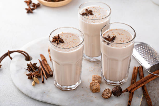 istock Chai in tall glasses with whole spices 1443907804