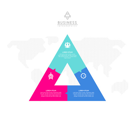 Triangle Connection Steps business Infographic Template with 3 Element