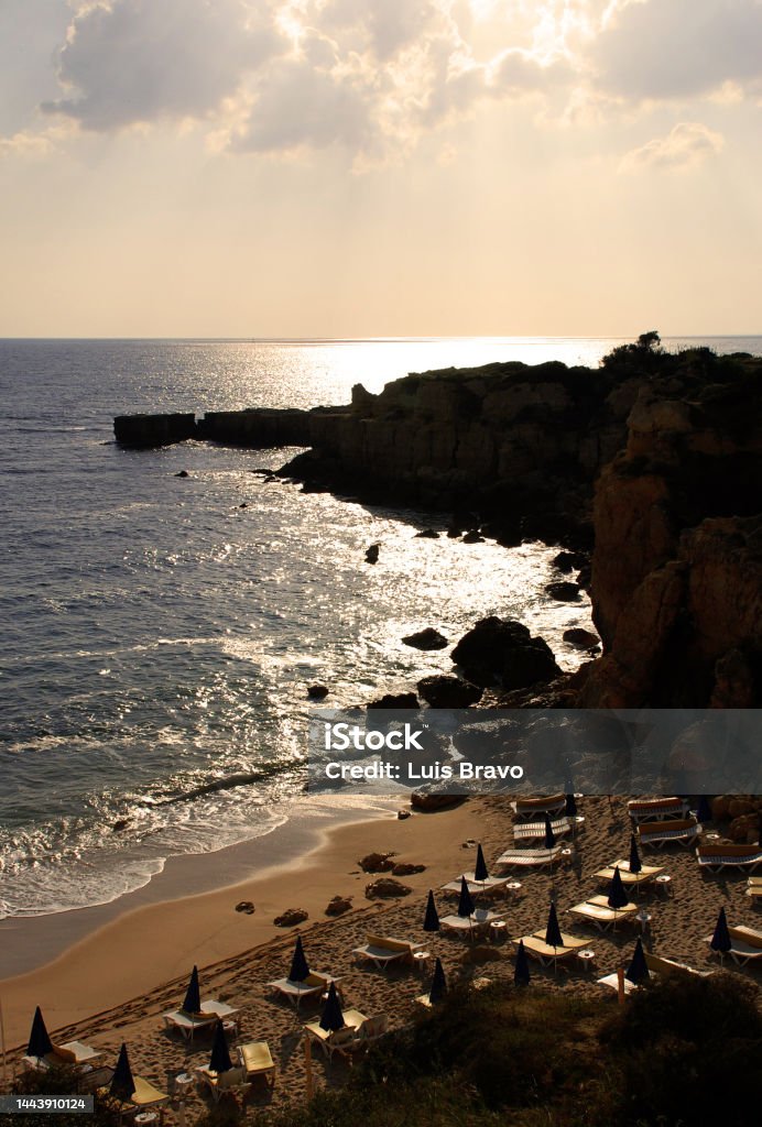 Beach Sunset Beach Sunset in Algarve Portugal Beach Stock Photo