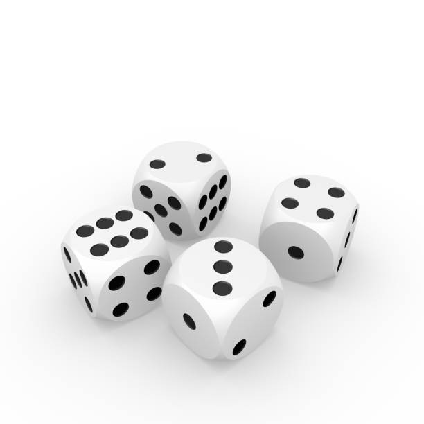 jogo de azar: quatro dados prontos para jogar - compulsive gambling - fotografias e filmes do acervo