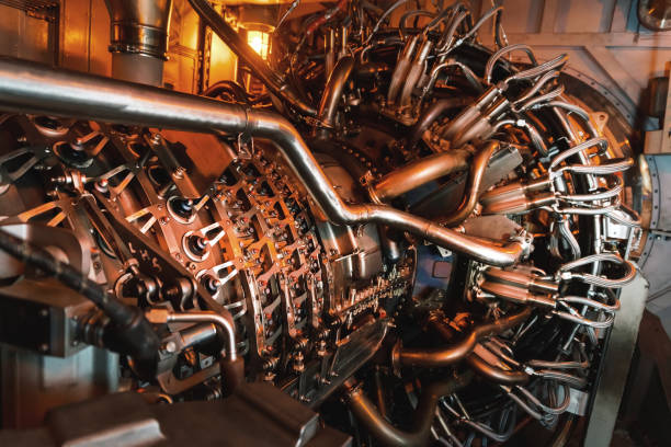 istock Element of a high-tech Gas turbine with a reactive fuel supply system 1443913353