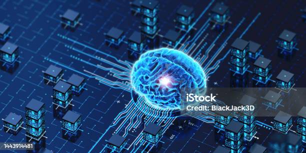 Brain Artificial Intelligence Cpu Concept Stock Photo - Download Image Now - Artificial Intelligence, Brain, Technology