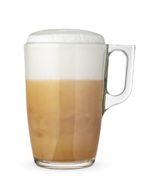 istock Transparent cup with cappuccino coffee isolated. 1443915575