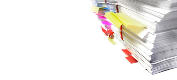 istock Pile of Documents in Office on White Background 1443915743