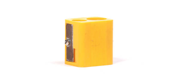 istock Close up old pencil sharpener, isolated on white background 1443917035