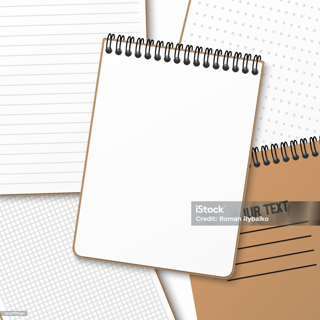 Notebook Top Spring A Notebook With A Horizontal Spring Coil Lies On Top Of Another ...