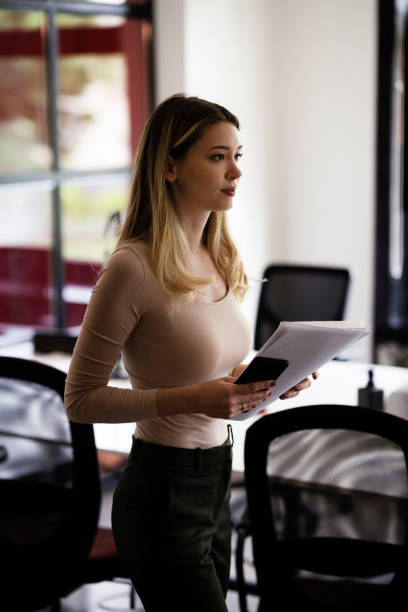istock Businesswoman in office working on the project 1443920281
