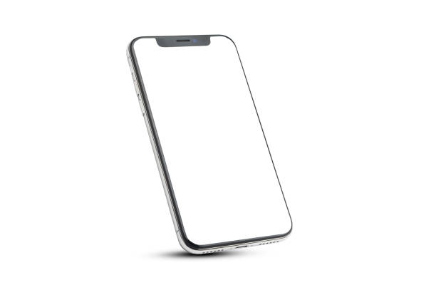 istock Mobile smart phone on white background technology, Mobile phone screen mockup design on isolate with clipping path 1443928007