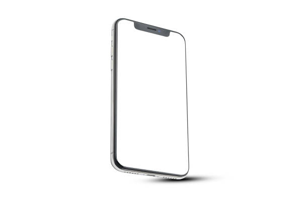 istock Mobile smart phone on white background technology, Mobile phone screen mockup design on isolate with clipping path 1443928012