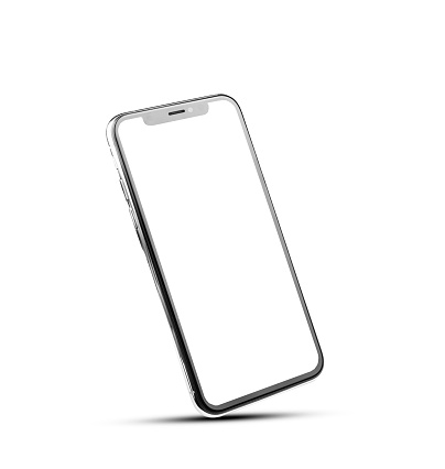 Mobile smart phone on white background technology, Mobile phone screen mockup design on isolate with clipping path