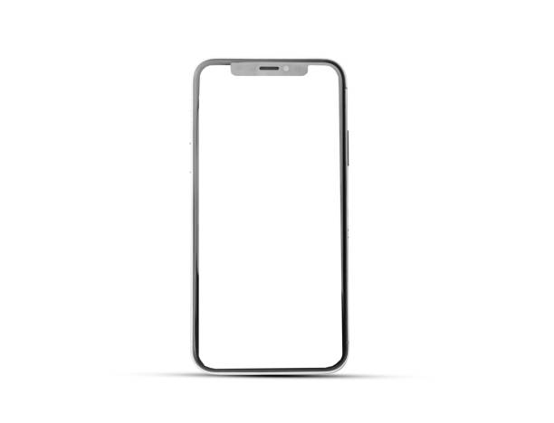 istock Mobile smart phone on white background technology, Mobile phone screen mockup design on isolate with clipping path 1443928130