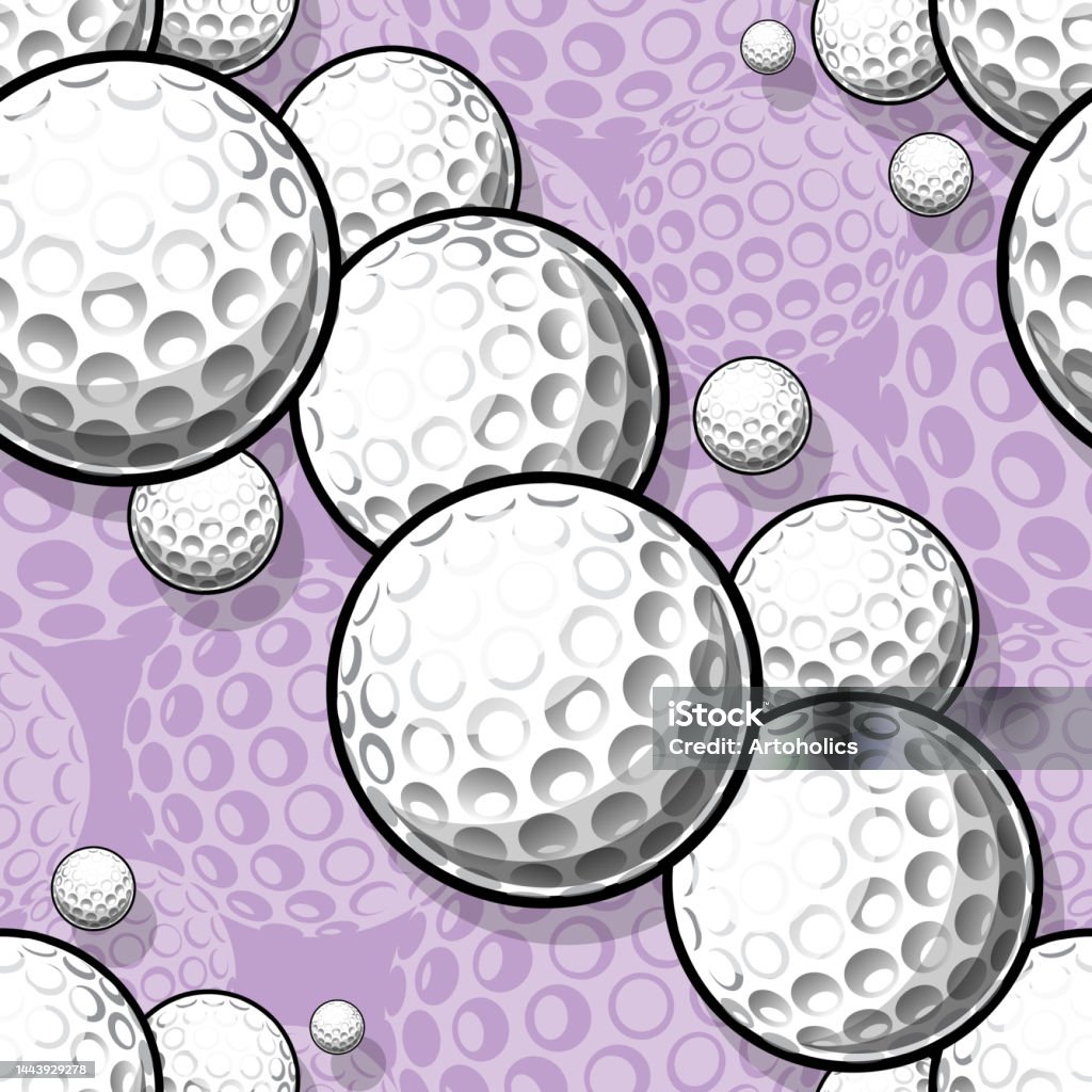 Golf Pattern Background Vector Golf Seamless Pattern Vector Art Image Golf Balls Repeating Tile ...