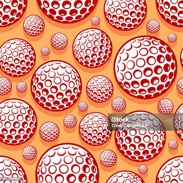 Red Golf Pattern Golf Wallpaper Design Vector Image Repeating Tile Background Of Golf ...