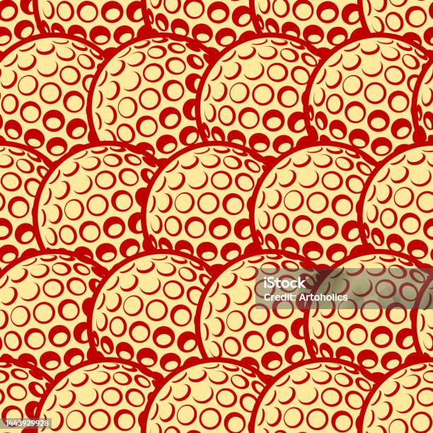 Red Golf Pattern Golf Seamless Pattern Vector Art Image Golf Balls Repeating Tile ...