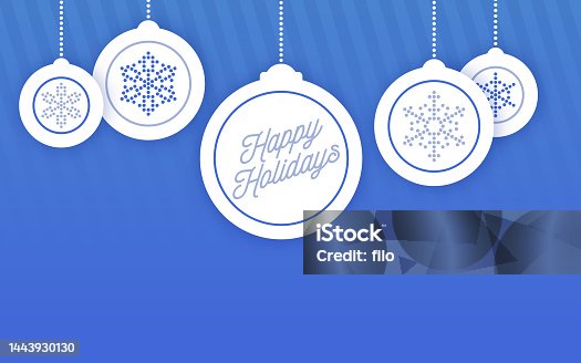 istock Happy Holidays Hanging Ornaments 1443930130