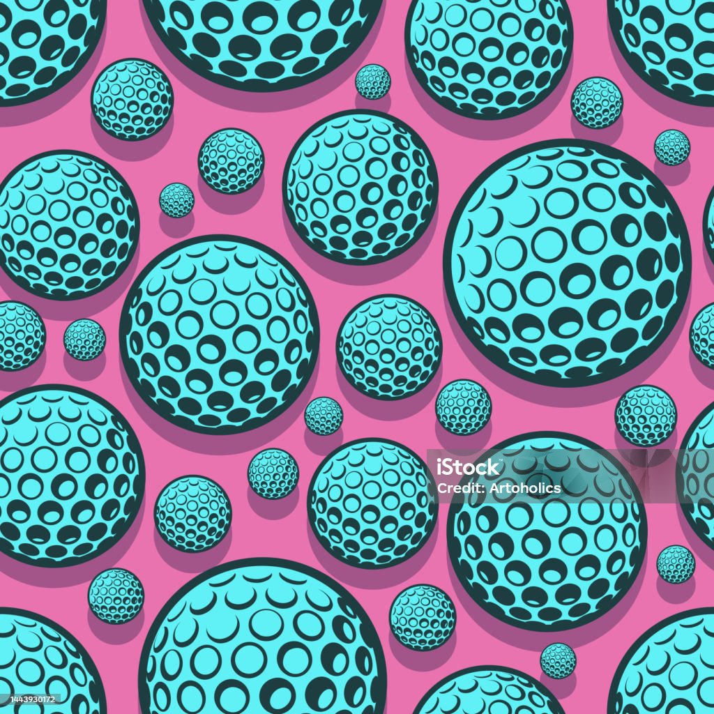Golf Seamless Pattern Vector Art Image Golf Balls Repeating Tile