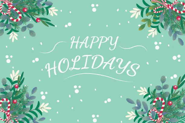 Vector illustration of Banner Happy Holidays vector text on background.