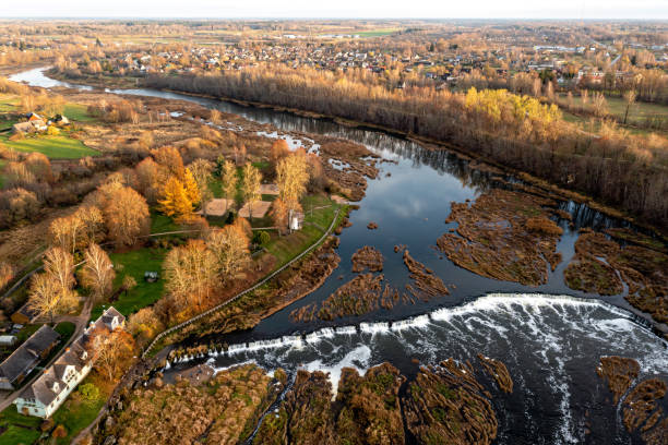 istock Venta Rapid waterfall - Ventas Rumba, the widest waterfall in Europe 1443944749