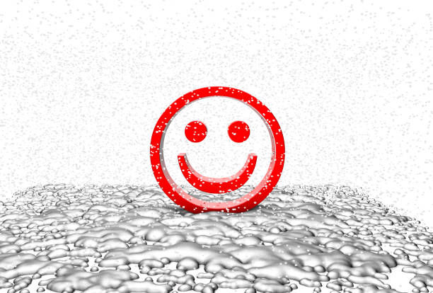 Red Smile Icon Under the Snow