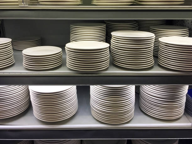 istock Plates on the store shelf 1443949628