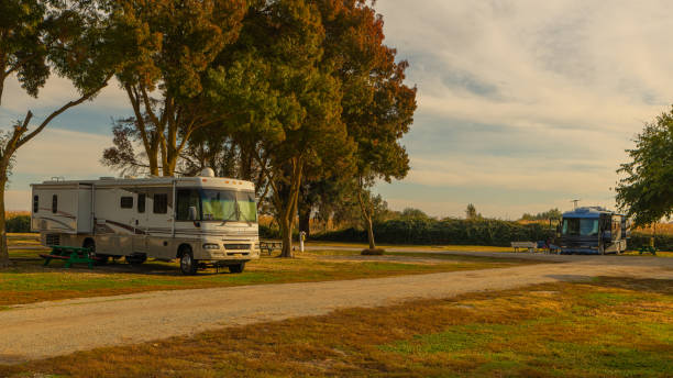 istock Rv camping at campsite 1443950089