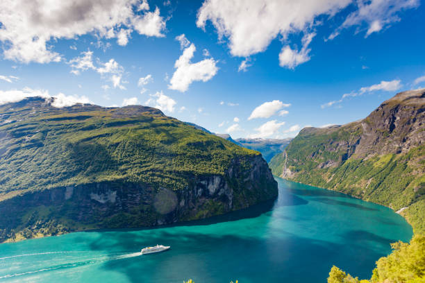 istock Fjord Geirangerfjord with cruise ship, Norway. 1443950905
