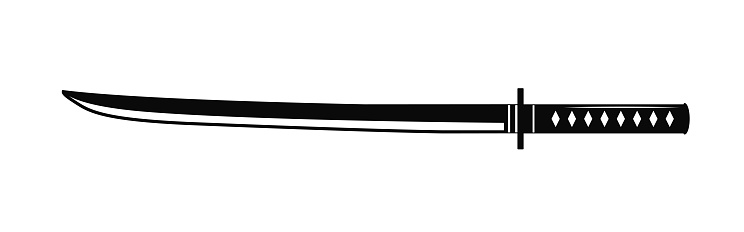 Japanese sword symbol samurai katana vector illustration icon