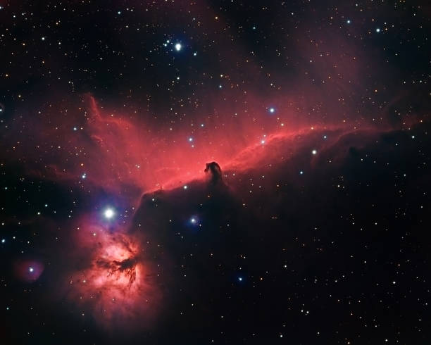 Horsehead and Flame Nebulae stock photo