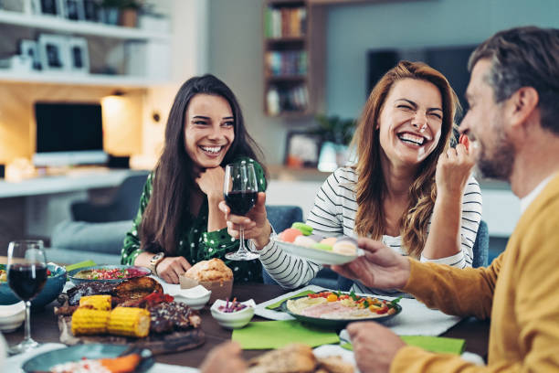 istock Group of friends on a brunch party 1443956189