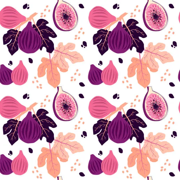 Vector illustration of Fig vector pattern