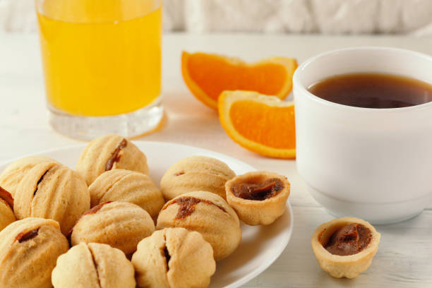 istock Traditional breakfast with homemade cookies. 1443957614