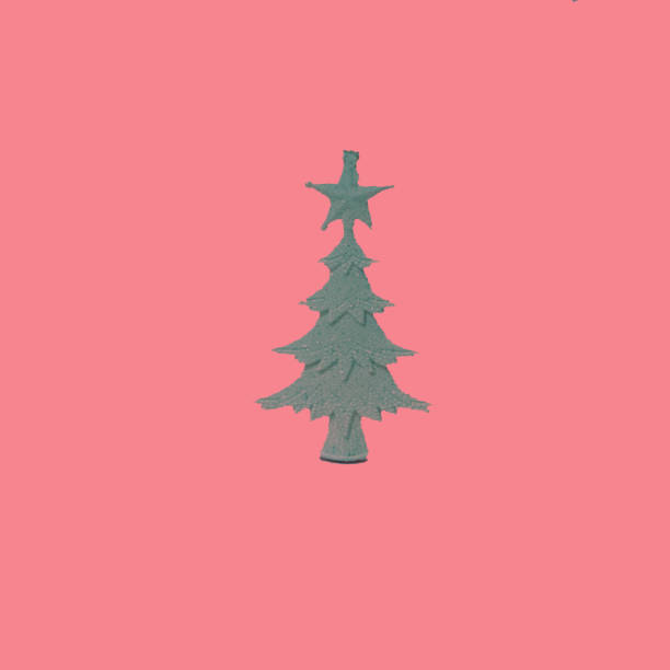istock Christmas holiday tree on pink background. Flat lay concept. 1443964954