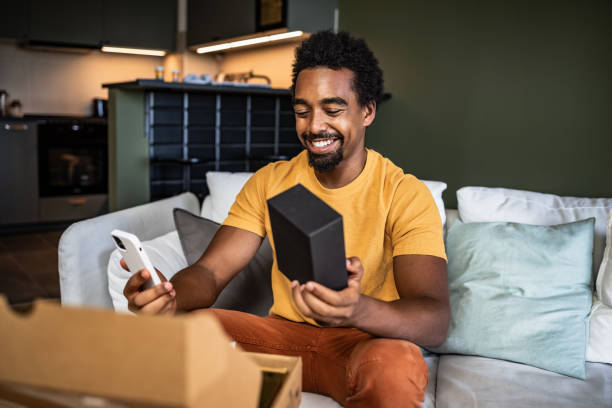 istock Man talking with his friend about his new purchase 1443965641