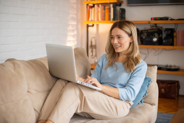 istock Young woman working from home 1443971278